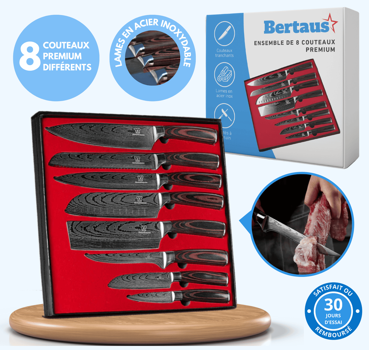 Ensemble de couteaux premium asiatiques