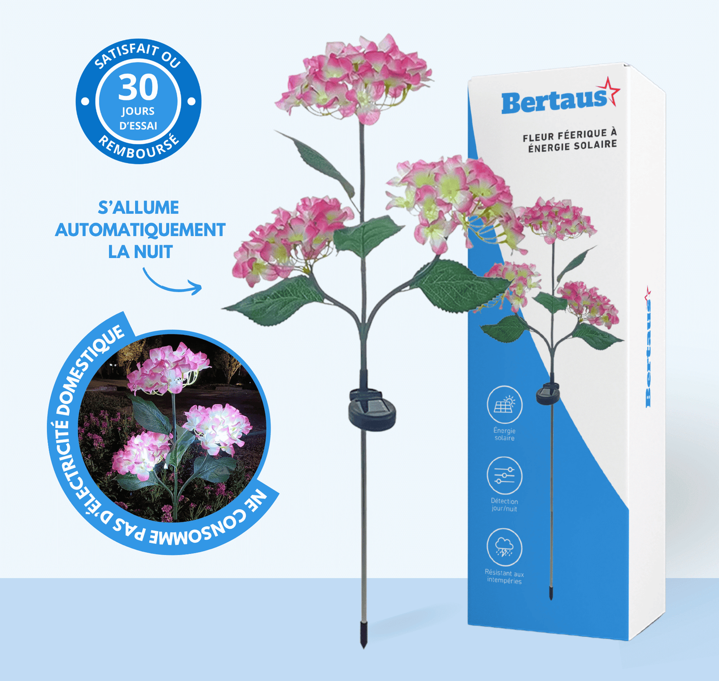 Fleur féerique à énergie solaire