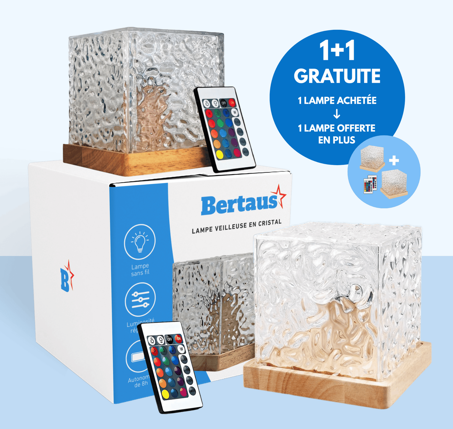 Lampe veilleuse en cristal