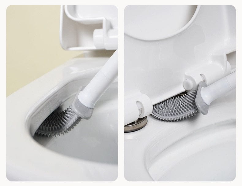 Brosse WC en Silicone avec Manche Longue & Patch Mural