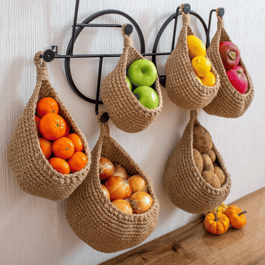 Panier Suspendu Élégant Fait Main pour Légumes et Fruits