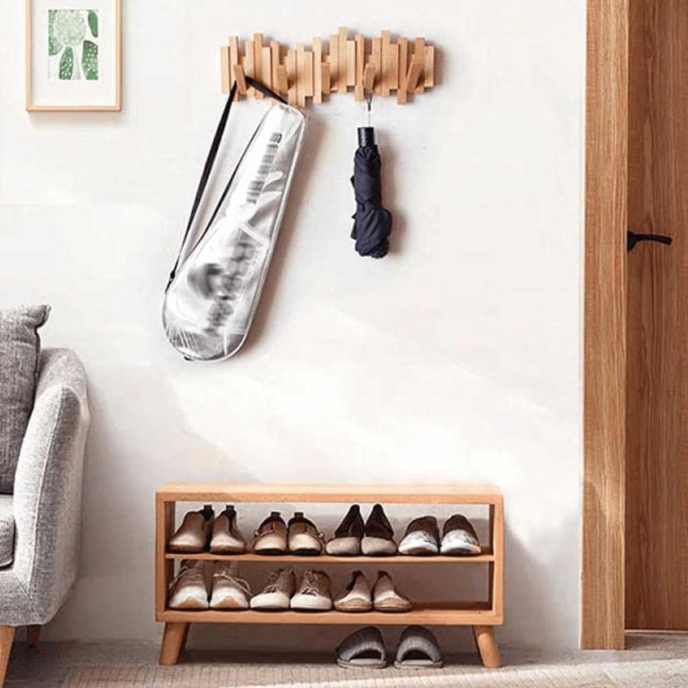 Porte-manteau mural en bois