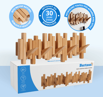 Porte-manteau mural en bois