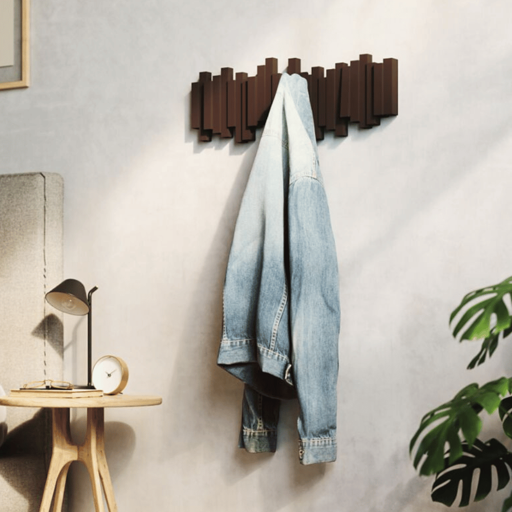 Porte-manteau mural en bois