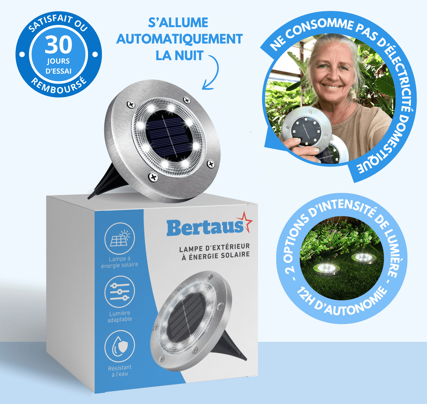 Lampe d'extérieur à énergie solaire