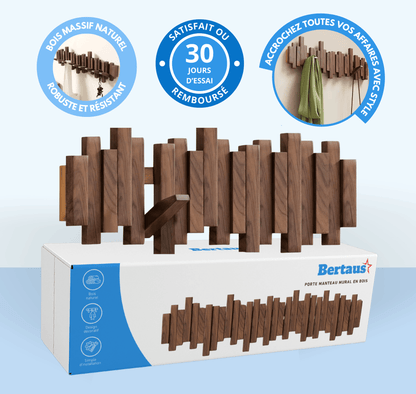 Porte-manteau mural en bois