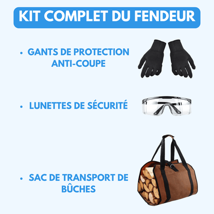 Kit complet du fendeur (Gants + Lunettes + Sac)