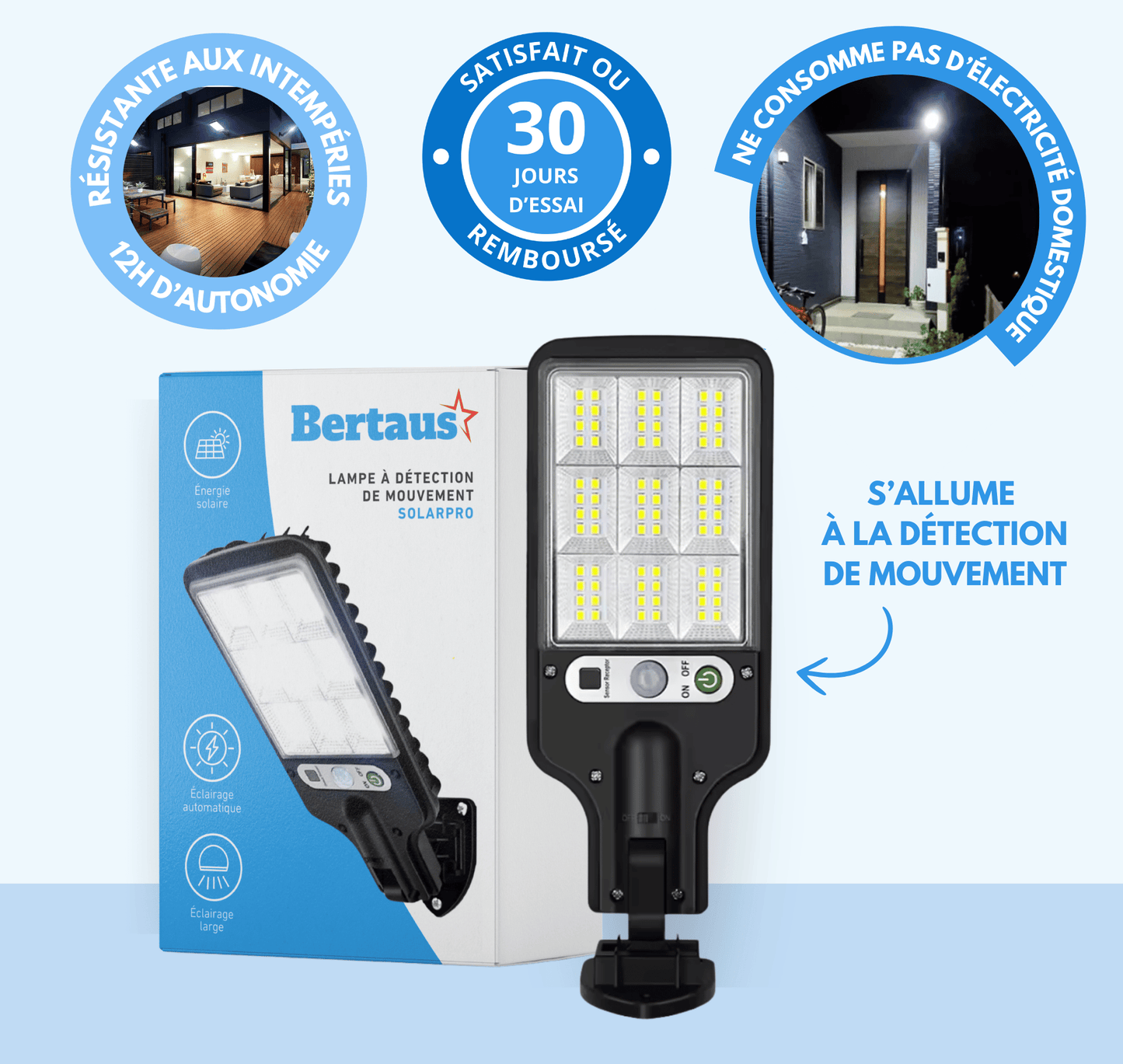 Solar Pro - Lampe Solaire à Détection de Mouvement