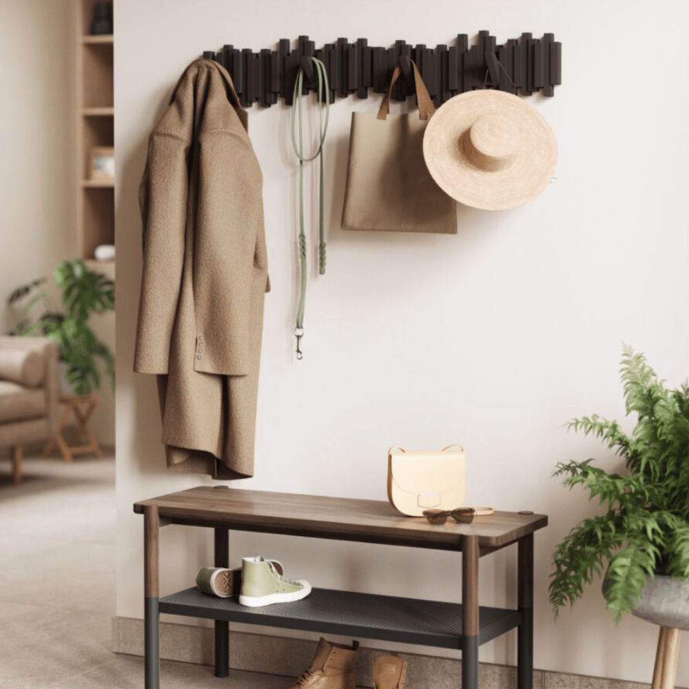 Porte-manteau mural en bois