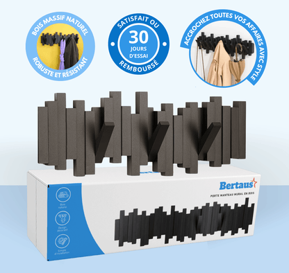 Porte-manteau mural en bois