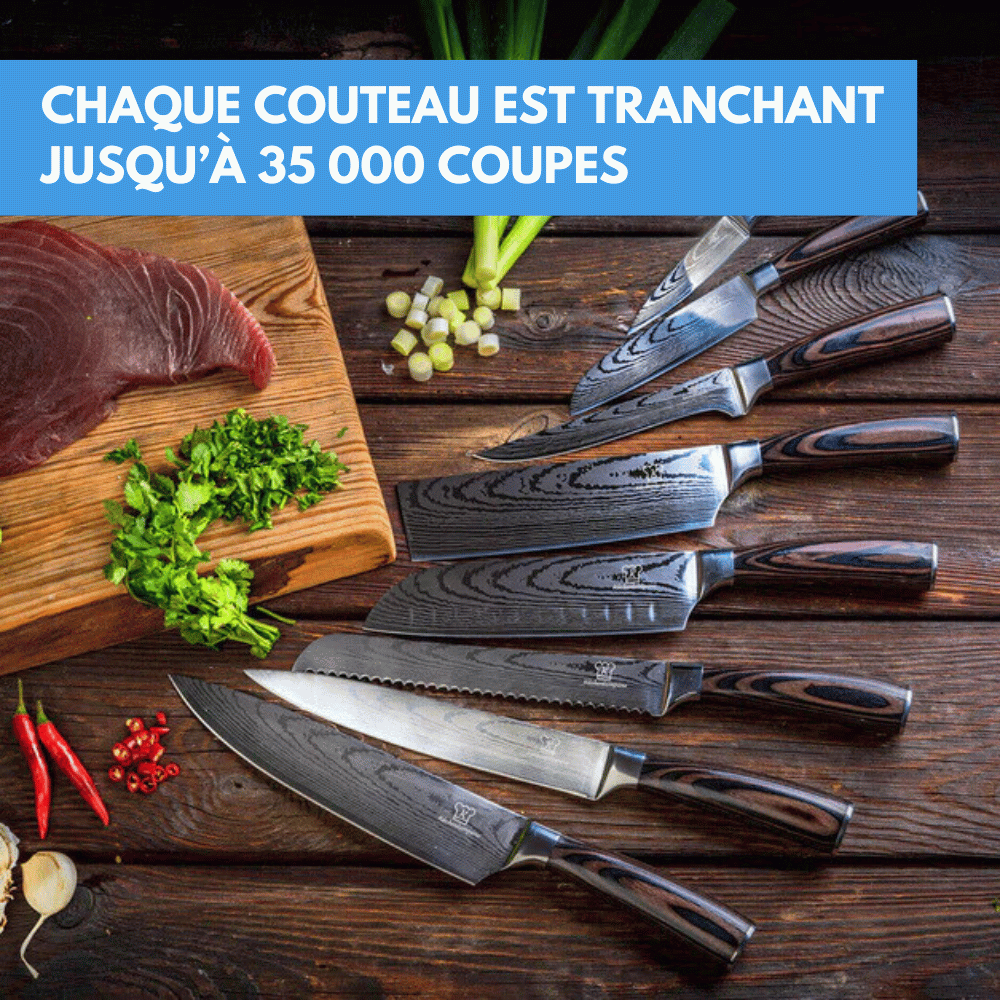 Ensemble de couteaux premium asiatiques