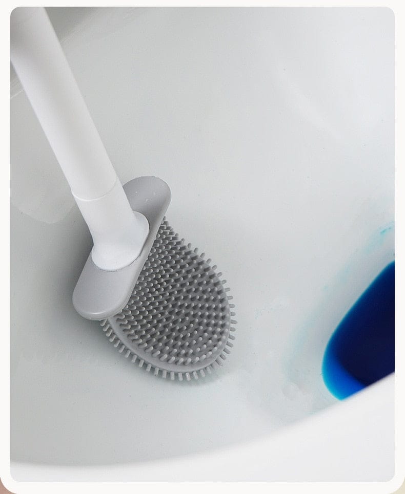 Brosse WC en Silicone avec Manche Longue & Patch Mural