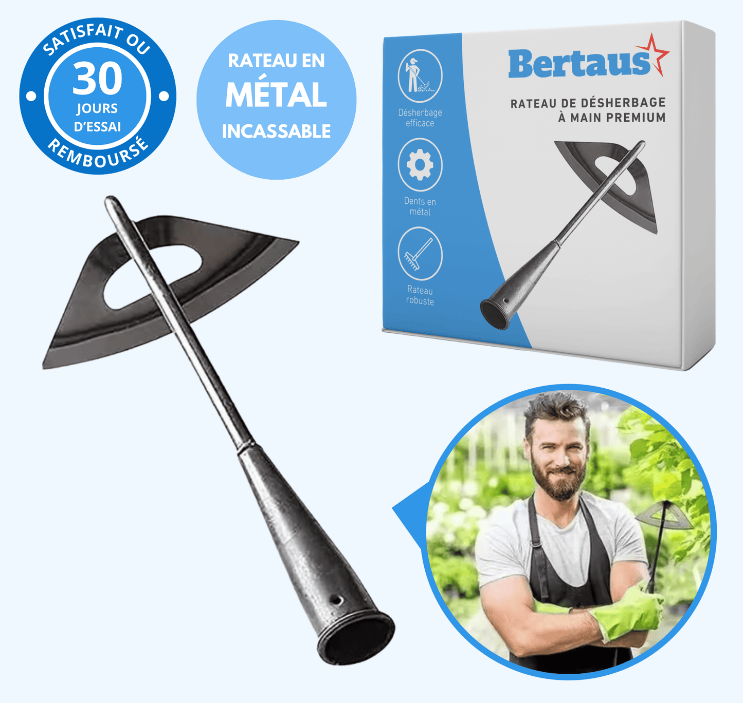 Râteau de désherbage à main